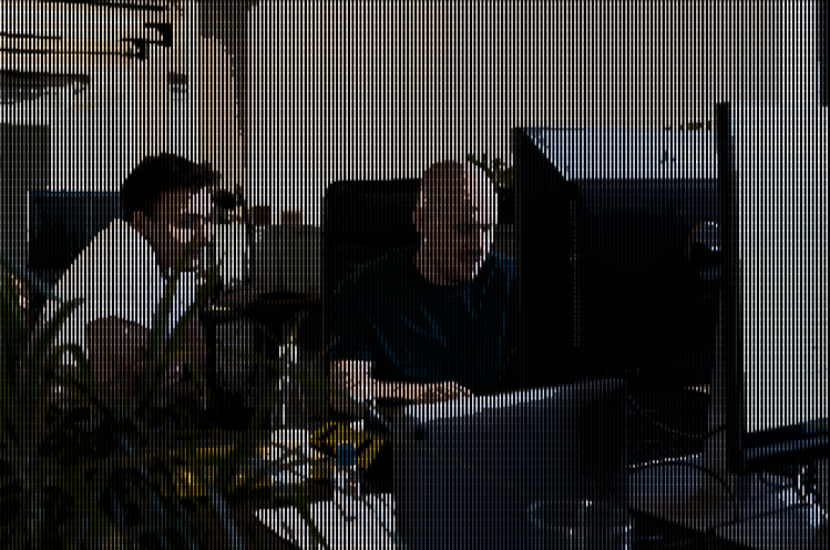 Zwei Personen arbeiten an Bildschirmen im Büro, Softwareentwicklung bei Dotbite